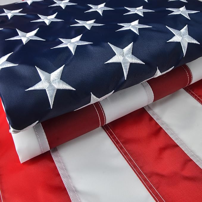 American Flags for Outside 6x10 Ft, Large US USA Flag with Vivid Color, Heavy Duty Material, Brass Grommets, Embroidered Stars, Perfect for Outdoor Use