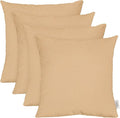 RSH DECOR: Sunbrella Square Throw Pillows Set of 4 | 17" x 17" | Water and Fade-Resistant Performance Fabric | Outdoor Pillow Covers with Down-Alternative Inserts | Made in USA (Cast Pumice Linen)