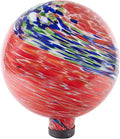 Echo Valley 8155 10-Inch Glow-in-the-Dark Illuminarie Glass Gazing Globe, Red Swirl