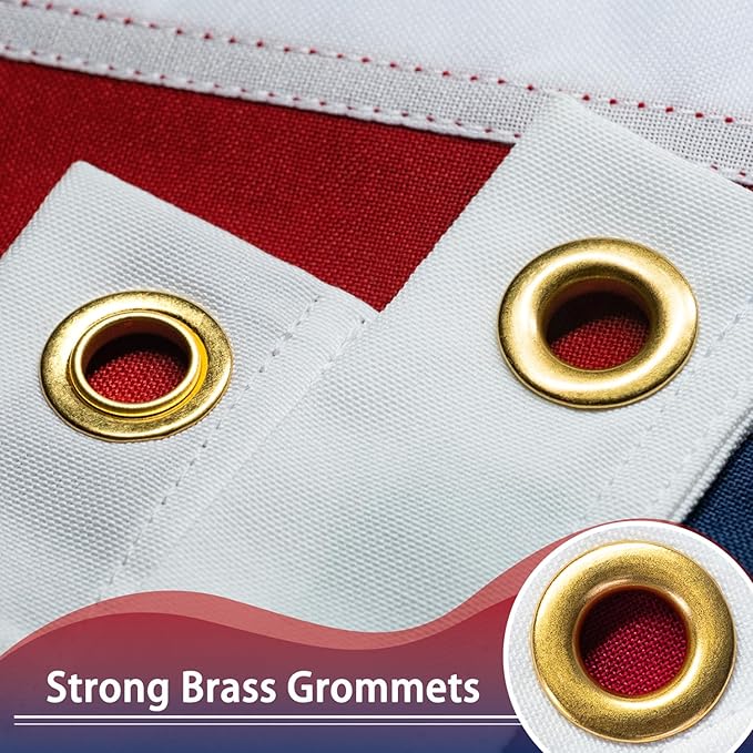 American Flag 3x5 ft Deluxe Super Tough Series, Heavy Duty Spun Polyester, All Weather US Flag USA High Wind with Embroidered Stars, Brass Grommets, Ultra Durable United States Flag Outdoor Outside