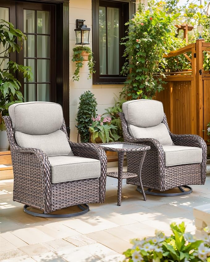Luxury 24x24x6 Inch Smile Outdoor Cushions 1 Set - Deep Seat Water-Repellent Patio Furniture Replacement Cushion for Wicker Rattan Wood Metal Chair Glider Rocker Loveseat Sofa - Beige