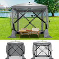 COBIZI 6x6 Pop up Gazebo Tent on Clearance, Ez up Waterproof Screen Tent Screen House with 3 sidewalls,Portable Outdoor Canopy with Carry Bag & Ground Stakes for Camping,Garden and Picnics, Grey