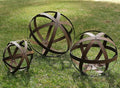 BSTGIFTS Metal Garden Spheres, Metal Band Decorative Spheres, Metal Folding Orb Garden Ball, Sets of 3