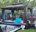 PURPLE LEAF Hardtop Gazebo 10' X 13' Galvanized Steel Roof with Netting and Curtains Backyard Deck Garden Canopy Aluminum Frame Permanent Outdoor Pavilion
