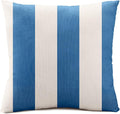 Austin Horn Classics Sunbrella Cabana Stripe White/Blue, Zippered 20-inch x 20-inch Pillow Cover ONLY (Set of 2) Indoor/Outdoor Easy Clean Fill Sold Seperately