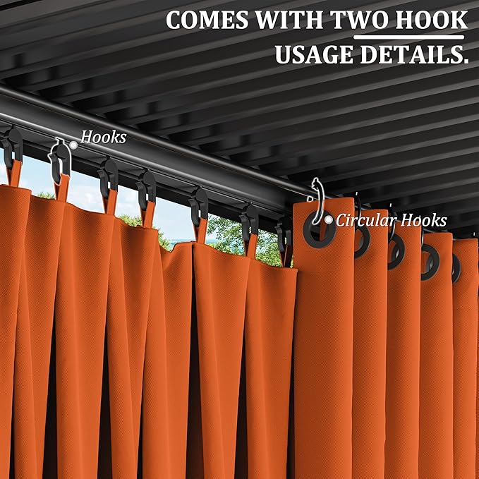 Gazebo Universal Replacement Privacy Curtain,10'×10' Gazebo Outdoor Waterproof Curtains, 4-Panels Sidewall Curtains with Double Zipper for Patio Canopy, Garden and Backyard (Curtain Only)