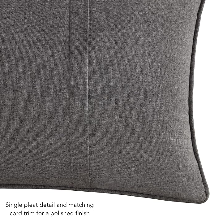 Greendale Home Fashions Sunbrella 20" Square Outdoor Throw Pillow with Removable Cover (Set of 2), Cast Slate 2 Count