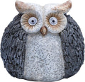 Alpine Corporation 13" Tall Outdoor Solar Powered Owl Yard Statue with LED Lights