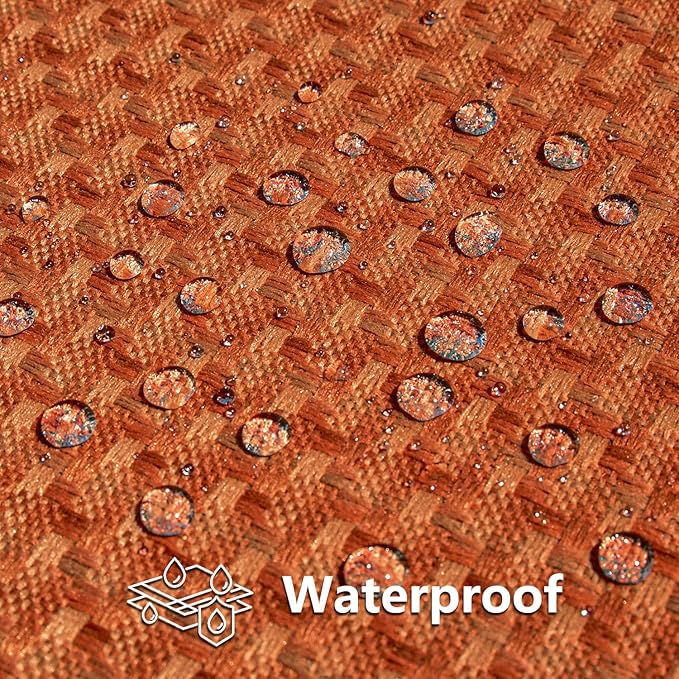 Kevin Textile Fall Outdoor Waterproof Throw Pillow Covers Pack of 2 Farmhouse Decorative Cushion Covers for Garden Patio Tent Balcony Bench Couch Sofa 18x18 Inch, Burnt Orange