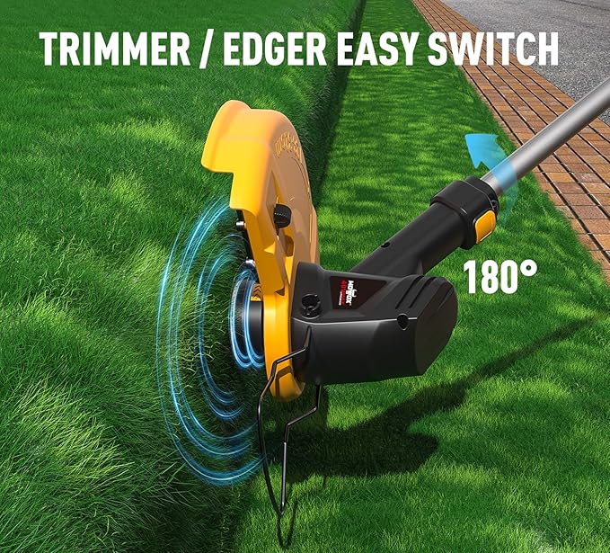 40V Cordless Weed Whacker, 4Ah Battery Powered Weed Eater, 3-Positions Adjustable Cutting Width Grass Trimmer, Telescopic Aluminum Shaft String Trimmer, Battery & Charger Included