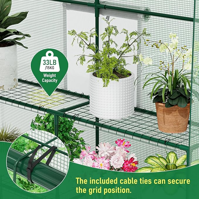 SPECILITE 56×56×78Inch Walk-in Greenhouse, Heavy Duty Small Plant House with Thicken PE Cover and Steel Frame, for Garden, Outdoors, Indoors, Green