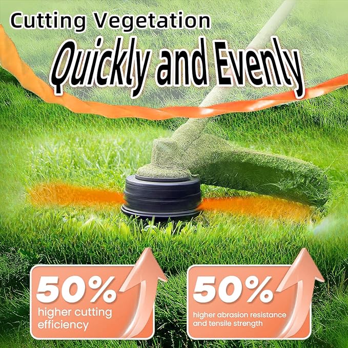 Quintillus 12-Pack 095 Trimmer Line Heavy Duty, Weed Wacker String for Gas and Electric Grass Trimmer and Brushcutters, Pre-Cut Dual Color 3-Section Fast-Positioning Twisted Trimmer Line 14FT
