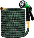 HBlife Garden Hose 100ft, Non Expandable Water Hose with 8 Watering Spray Nozzle, Flexible Lightweight Hose for Yard, Lawn, Car Wash and Outdoor