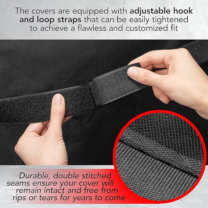 Heavy Duty Smoker Cover for Outdoor Griddle, 40 Inch – Waterproof, Weather Resistant, UV & Fade Resistant with Adjustable Straps – BBQ Cover for Flat Grill, Black