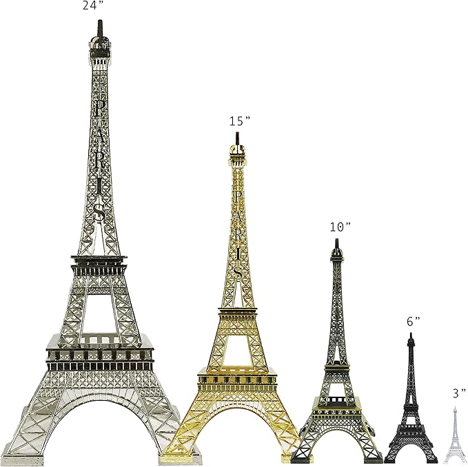 allgala 24" Eiffel Tower Statue Decor Alloy Metal, White