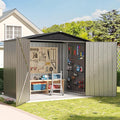Outdoor Metal Shed,6×4 FT Metal Shed with Peaked Roof and Lockable Double Doors,Waterproof Outdoor Tool Storage Clearance for Backyard,Garden,Brown