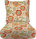 RSH DECOR Deep Seating Cushion with Pillow Back | 23” x 25” Seat | Water and Fade-Resistant Spun Fabric | Outdoor Chair Cushion Set for Patio Furniture | Fanfare Sonoma