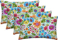 RSH DECOR: Lumbar Throw Pillows Set of 4 | 20” x 12" | All-Weather Spun Fabric | Water and Fade-Resistant | Outdoor Support Pillows for Patio Furniture | Gregoire Fresco - Made in USA