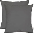 RSH DECOR: Sunbrella Square Throw Pillows Set of 2 | 17" x 17" | Water and Fade-Resistant Performance Fabric | Outdoor Pillow Covers with Down-Alternative Inserts | Made in USA (Cast Charcoal Grey)