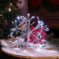 Alpine Corporation | 10"H Indoor Christmas Snowflake Ornament with White LED Lights — Elegant Glowing Silver Holiday Décor for Tabletops & Mantels