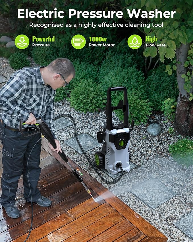 Pressure Washer, Power Washer with Foam Cannon High Pressure Washer for Cars, Fences, Patios, Decks, Patios and Driveway Powerwasher