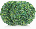 DRAY Premium 13" Faux Boxwood Balls – Set of 2 Artificial Topiary Spheres for Outdoor & Indoor Use – Realistic, UV-Resistant, Weatherproof Decorative Greenery – Check Measurements