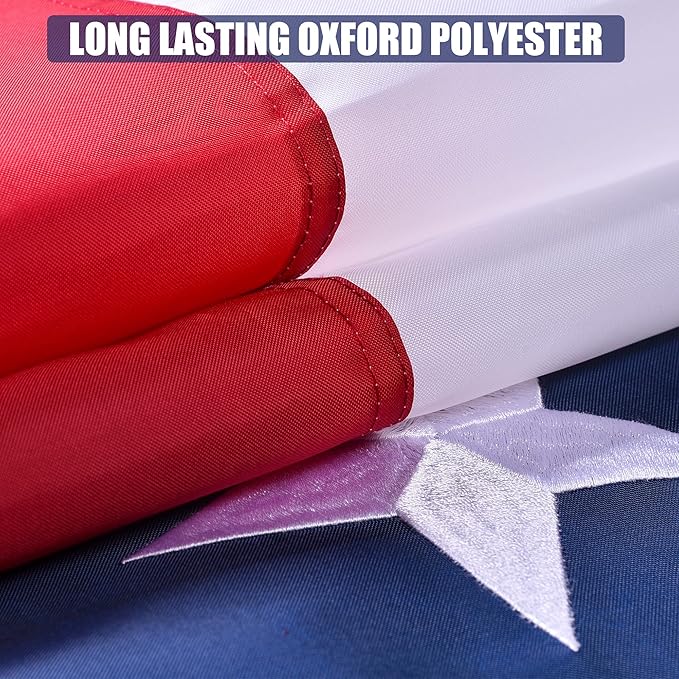 American Flag 8x12 Ft, US Deluxe Embroidered Heavy Duty Premium Polyester Durable Outside Flags with Brass Grommets