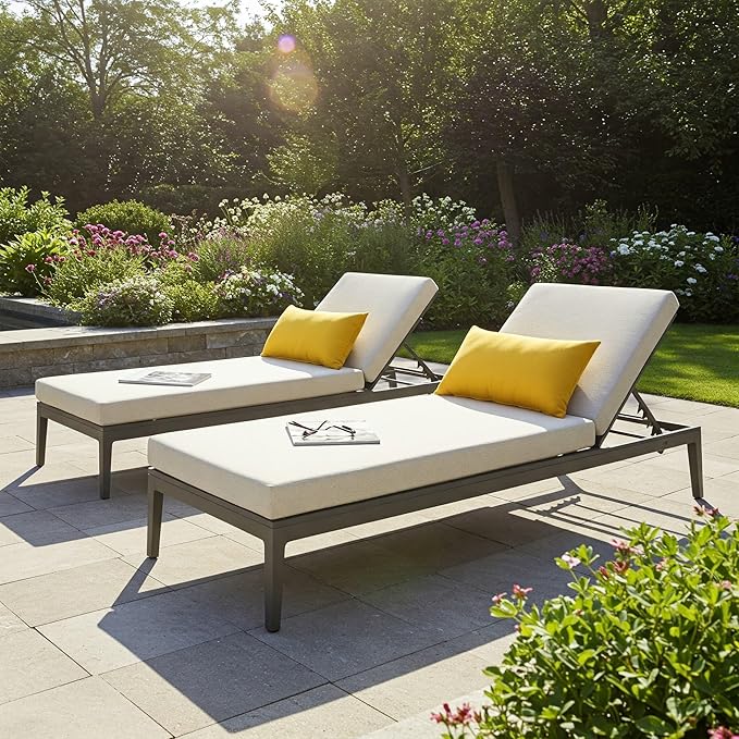 RSH DECOR: Sunbrella Square Throw Pillows Set of 2 | 20" x 20" | Water and Fade-Resistant Performance Fabric | Outdoor Pillow Covers with Down-Alternative Inserts | Canvas Sunflower Yellow