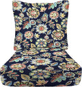RSH DECOR Deep Seating Cushion with Pillow Back | 23” x 25” Seat | Water and Fade-Resistant Spun Fabric | Outdoor Chair Cushion Set for Patio Furniture | Daelyn Navy
