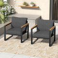 Outdoor Chairs Set of 2, Outdoor Furniture Set, Outdoor Conversation Chair Sets for Balcony Backyard Park Garden, Light Grey