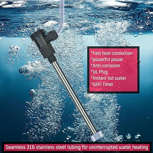 240V 3000W Immersion Water Heater for Pool & Hot Tub – Portable Electric Submersible Heater with Auto Shut-Off and WiFi Timer for Above Ground Pool, Swimming Pool, Bathtub & Inflatable Pool