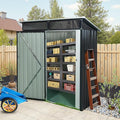 Sheds & Outdoor Storage 5ft x 3ft Metal Storage Shed with Transparent Plate, Hinged Door Design Small Garden Tool Storage Cabinet for Backyard, Patio, Poolside, Black