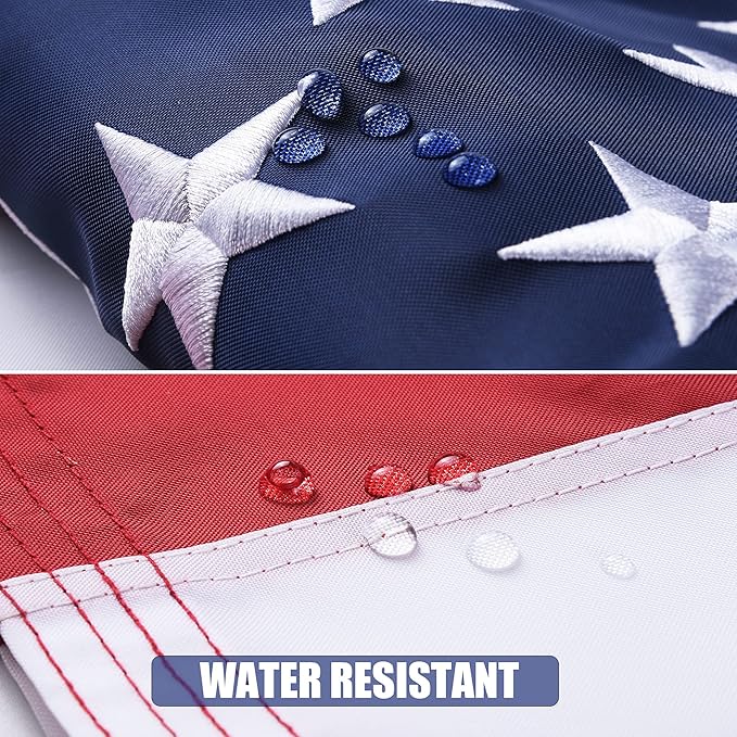 American Flag 3x5 Ft, US Deluxe Embroidered Heavy Duty Premium Polyester Durable Outside Flags with Brass Grommets