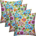 RSH DECOR: Square Throw Pillows Set of 4 | 17” x 17” | All-Weather Spun Fabric | Water and Fade-Resistant | Outdoor Accent Pillows for Patio Furniture | Gregoire Fresco - Made in USA