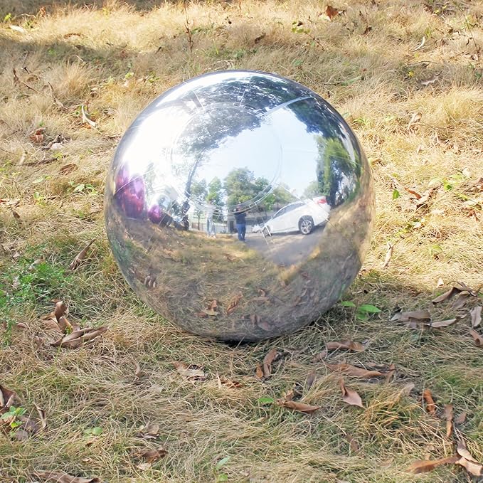 Generic Big Shiny Balls Giant Inflatable Mirror Balls for Events & Decor - Party, Advertising, Shows, Stage Decoration - Hanging & Standing-Various Sizes & Colors - Silver (1.0m/3.28ft)