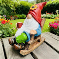 Drinking Coffee Faceless Garden Gnome Statue Decoration - 7.2"Figurine Ornament for Indoor Outdoor Home Patio Yard Lawn-Sunflower Gnome Statue-Best Garden Gifts for Mothers Day, Housewarming, Festival