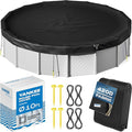Yankee Diamond Series Pool Covers for Above Ground Pools | All-Weather, Windproof, Light 10ft Round Pool Cover w/ 4 Screw-In Pegs, 4 Ropes | 3 Mounting Methods, Strong Fastenings for Triple Protection