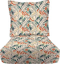 RSH DECOR Deep Seating Cushion with Pillow Back | 24” x 26” Seat | Water and Fade-Resistant Spun Fabric | Outdoor Chair Cushion Set for Patio Furniture | Gould Multi