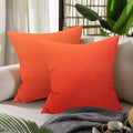 WOLKI Waterproof Outdoor Pillows 20x20 Feather and Down Filled Throw Pillow for Patio Furniture, Outside Decorative Pillow Set of 2, Orange
