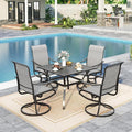 Sophia & William Outdoor Dining Set Patio Dining Set for 4 Outdoor Table and Chairs 5 Pieces with Swivel Patio Chairs 37"x 37" Metal Table for Garden Pool All Weather Grey
