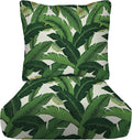 RSH DECOR: Deep Seating Cushion with Pillow Back | 24” x 27” Seat | All-Weather Spun Fabric | Water and Fade-Resistant | Outdoor Chair Cushion Set for Patio Furniture | Swaying Palms Aloe