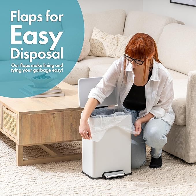 Trash Bags - Small Garbage Bags, Clear Trash Can Liners for Bathroom Bins, Bedroom, Office & Kitchen Waste, Multi-Purpose Household Wastebasket Cleaning Supplies - 4 Gallon, Pack of 20
