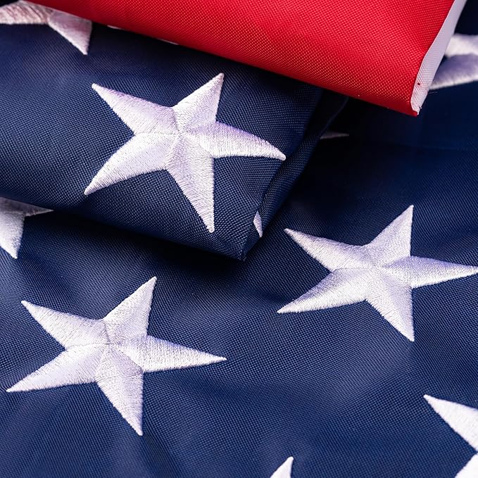 XIFAN Premium American Flag 2.5x4 Outdoor, Heavy Duty 210D Tough Polyester, Long Lasting US Flags for High Wind Outside with Embroidered Stars, Sewn Stripes, Brass Grommets
