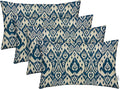 RSH DECOR: Lumbar Throw Pillows Set of 4 | 20” x 12" | All-Weather Spun Fabric | Water and Fade-Resistant | Outdoor Support Pillows for Patio Furniture | Ashmore Marine