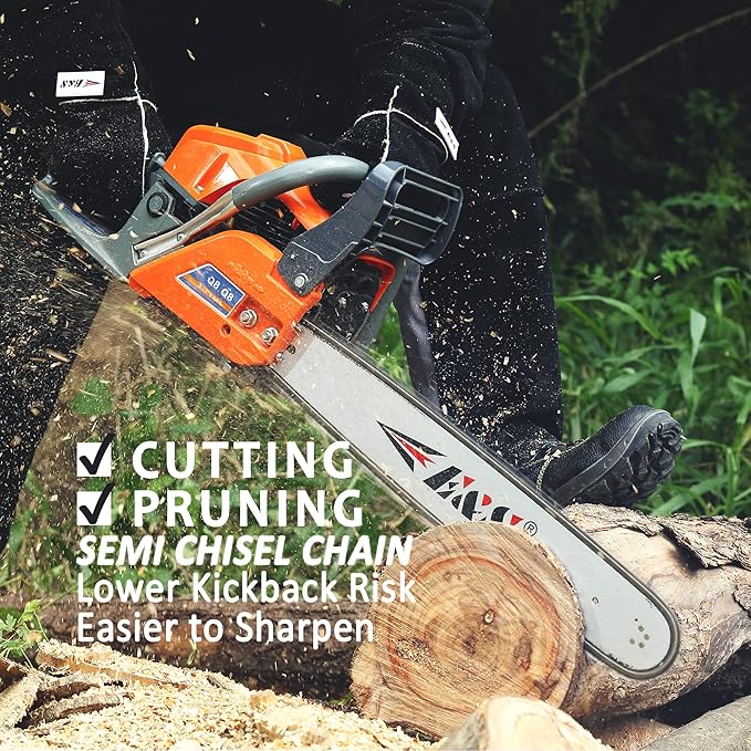 E & S 3 Pack 16 Inch Chainsaw Chain 3/8" LP Pitch .043" Gauge 56 Drive Links Semi-Chisel Chain Saw Chains for Husqvarna, Poulan, Craftsman, Greenworks and More Chainsaw Brands
