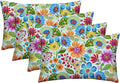 RSH Décor: Set of 4 Lumbar Throw Pillows | Indoor/Outdoor All Weather Polyester Fabric | Decorative Accent Cushions for Patio Furniture | Reversible | 26” x 16" | Gregoire Fresco