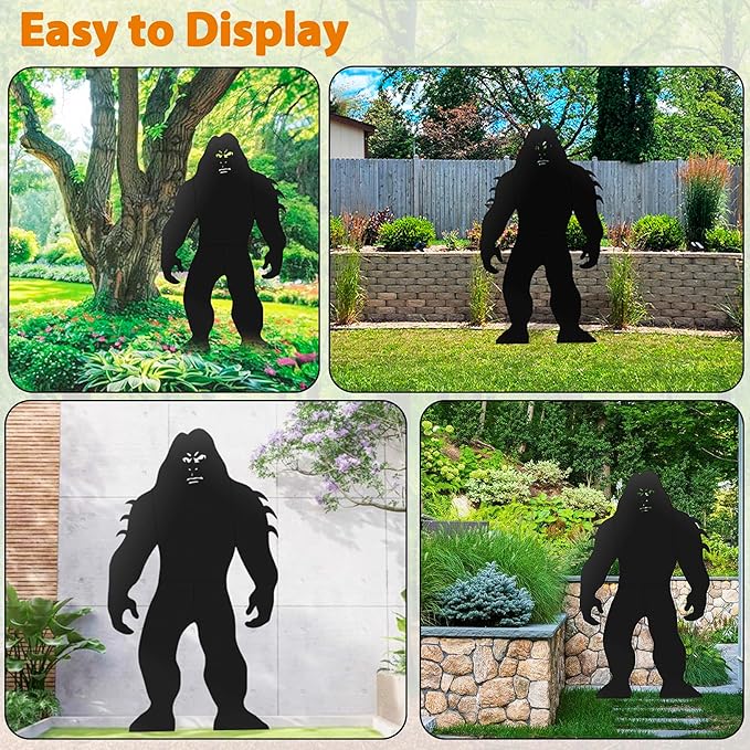 7.4Ft Tall Bigfoot Metal Outdoor Decor Big Foot Sasquatch Gifts for Men/Women/Dad Unique Bigfoot Silhouette Statues Perfect for Patio and Lawn Decor, Garden Decor, Yard Art, Yard Display