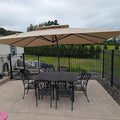 PURPLE LEAF Sunbrella Patio Umbrella 10' X 13' Outdoor Patio Rectangular Double Top Large Heavy Duty 360° Rotation Offset Umbrella for Outside Deck Backyard Garden Pool Spectrum Sand