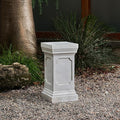 Decorative Roman Column Pedestal Column Plant Stand, Vintage European Style Classical Garden Pillar, Indoor Outdoor Decor, Pedestal Columns Plants Standing for Entryway Garden Yard Home (Antique White/19.25''H)