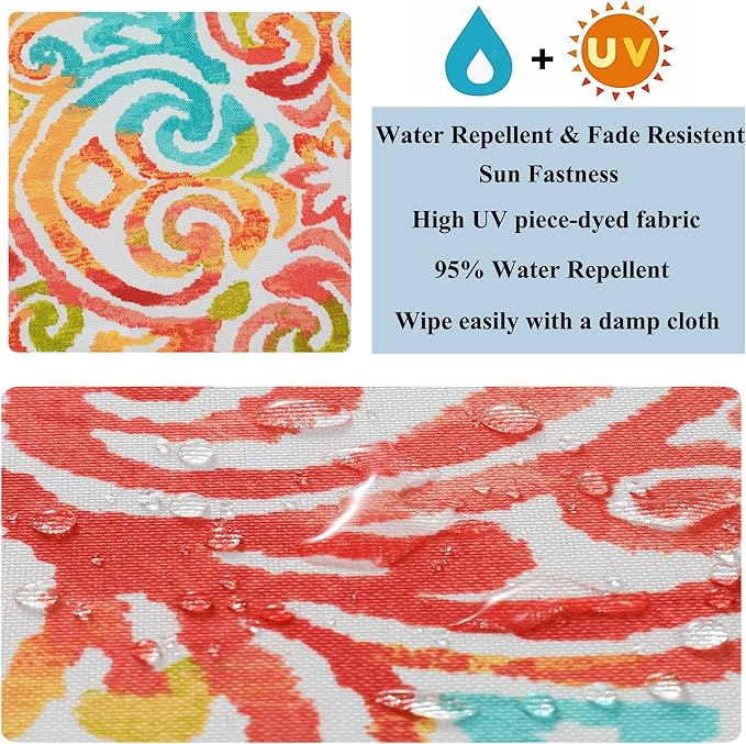 FUNHOME Outdoor Indoor Throw Pillows 18”x18”, Set of 2 Decorative Throw Pillows with Inserts, All Weather Water-Repellent Square Pillows for Bed, Couch, Sofa and Patio Furniture -Corinthian Dapple